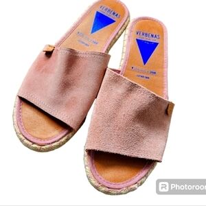 Verbenas Andrea pink leather sandals size 7.5